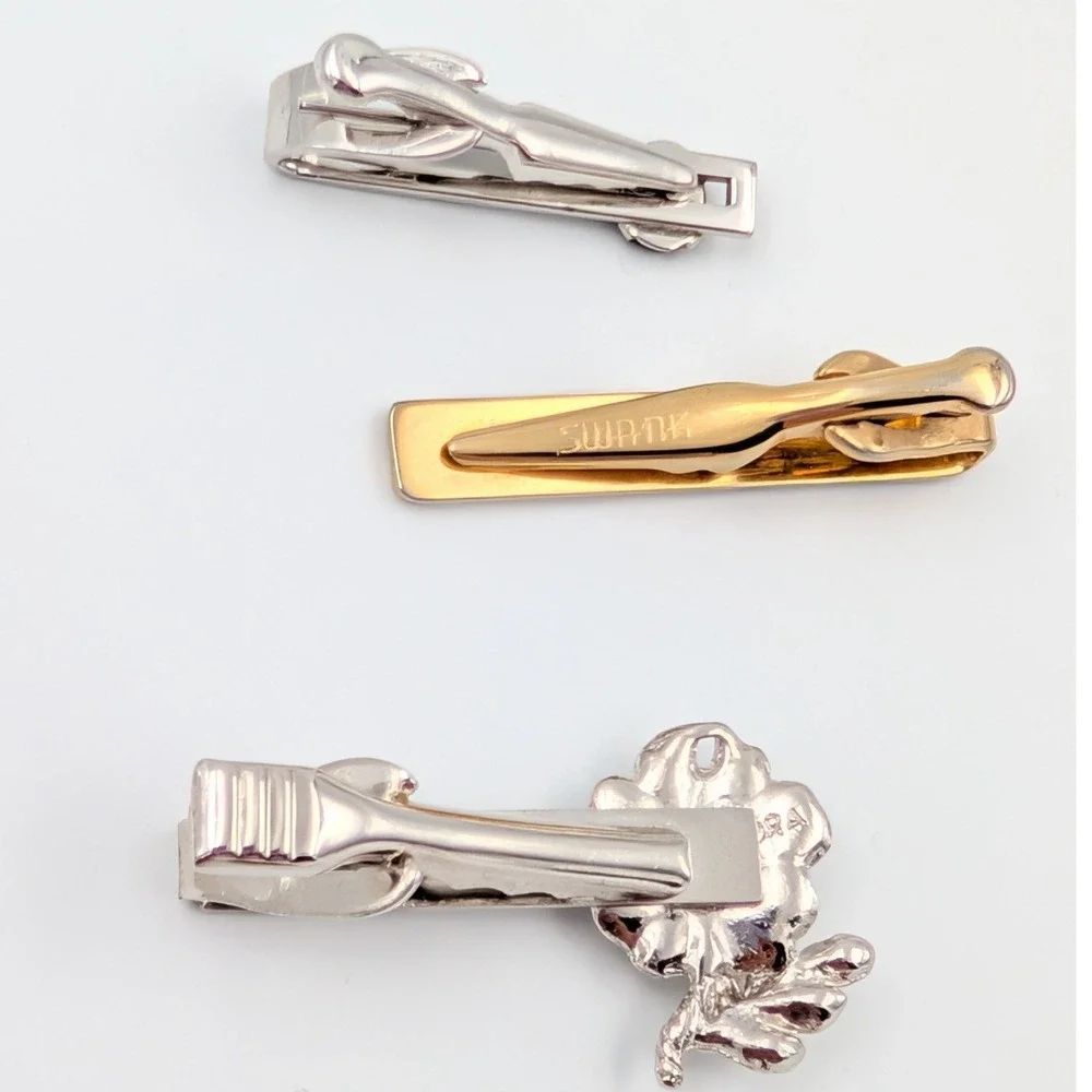 VTG Mens Jewelry Lot Cufflinks and Tie Clips Gold & Silver Tone